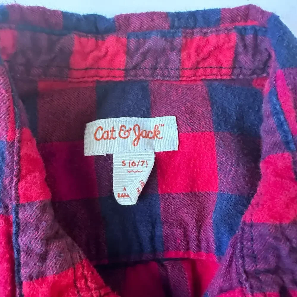 Cat & Jack Plaid Holiday Dress Shirt Bundle - Size Small